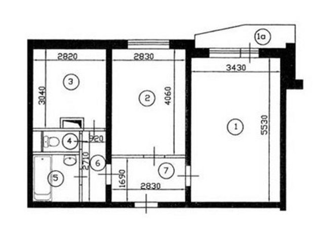 Планировка П-44 - двухкомнатная квартира