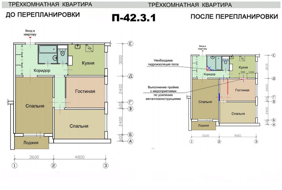 Перепланировка 4 комнатной. П-42 планировка. Перепланировка трехкомнатной квартиры. П-42 планировка с размерами. Дом п 42 планировка.