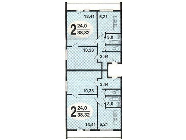 Планировка двухкомнатной квартиры И-209а (2 вариант)