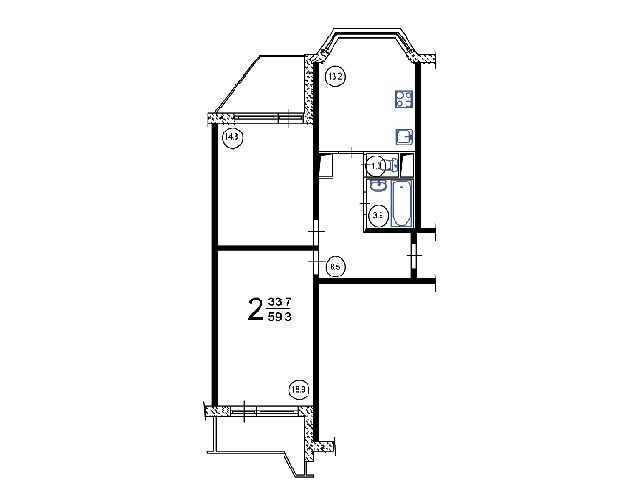 Планировка двухкомнатной квартиры П-44Т