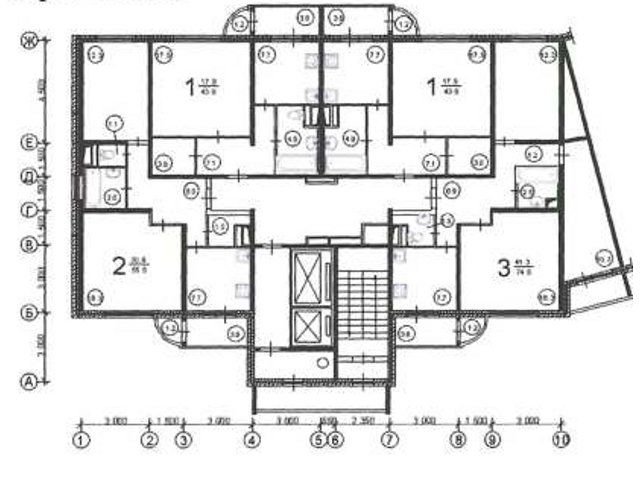 Планировка этажа П-111М (Вариант 2)