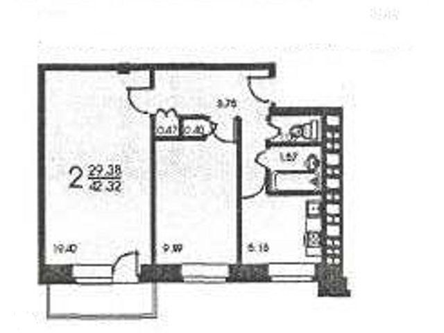 Планировка двухкомнатной квартиры II-29