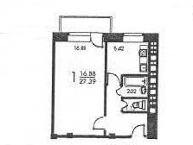 Планировка однокомнатной квартиры II-29