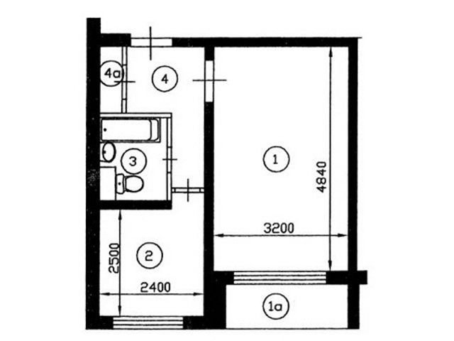 Планировка однокомнатной квартиры II-49 