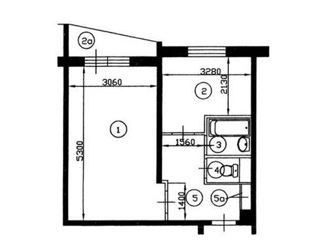 Планировка однокомнатной квартиры II-57