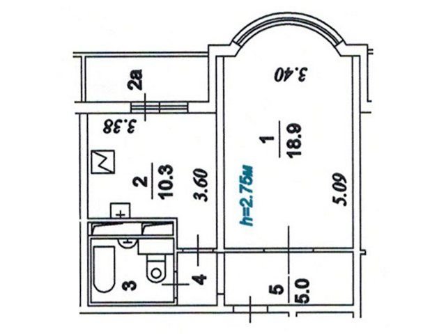 Планировка однокомнатной квартиры И-155